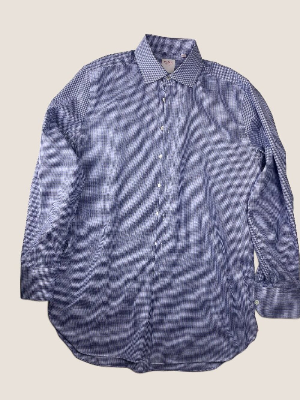 Thomas Pink Shirtmaker Dress Shirt Blue & White Houndstooth Men 16/41 (L)